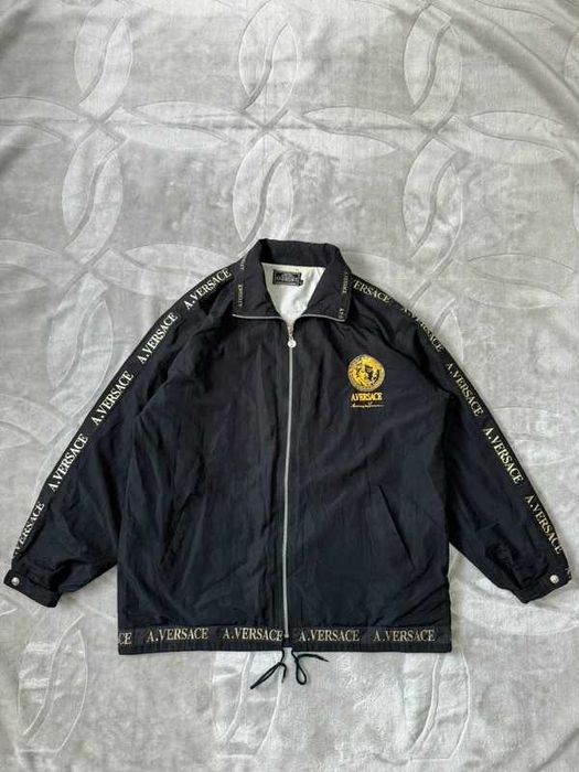 Versace A.Versace Vintage Big Logo Medusa Jacket size L kurtka wiatrówka z dużym logo