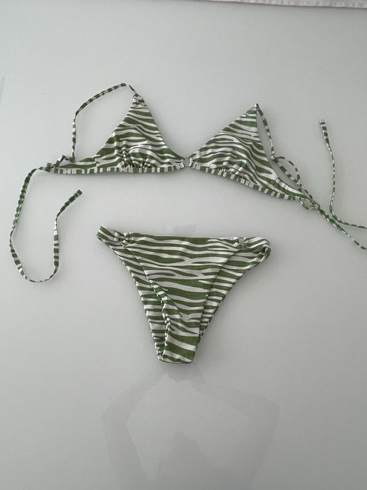 Biquíni zebra verde e branco S