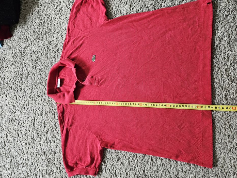 Lacoste koszula męska L bordowa czerwona t-shirt polo