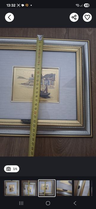 Obraz chromolitografia rama srebrno zlota GRATIS wysylka