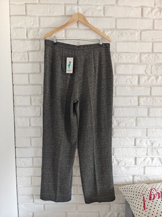 eleganckie spodnie creased wide leg wysoki stan elegant classic