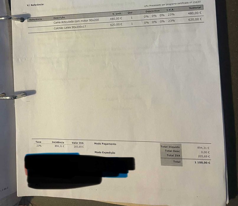 CAMA ARTICULADA COM MOTOR (como nova) + Colchão Látex