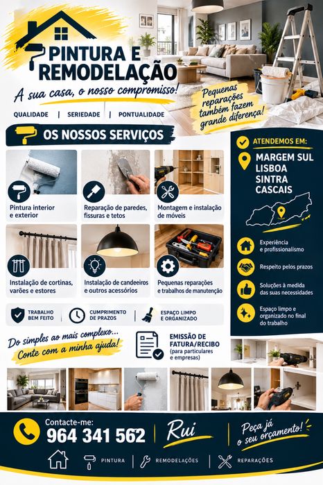 Pintura, remodelações e pequenas reparações