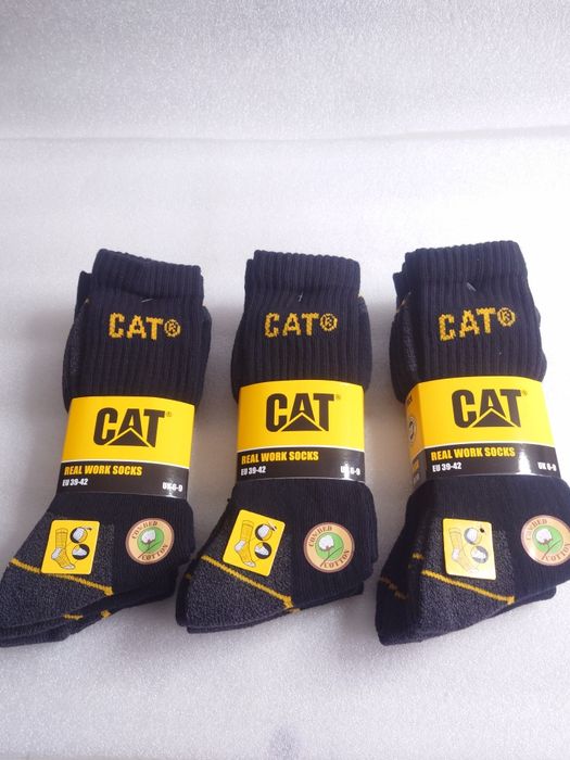 Skarpety Robocze CAT roz. 39-42 Wysokie 9PAR Caterpillar Mocne Czarne