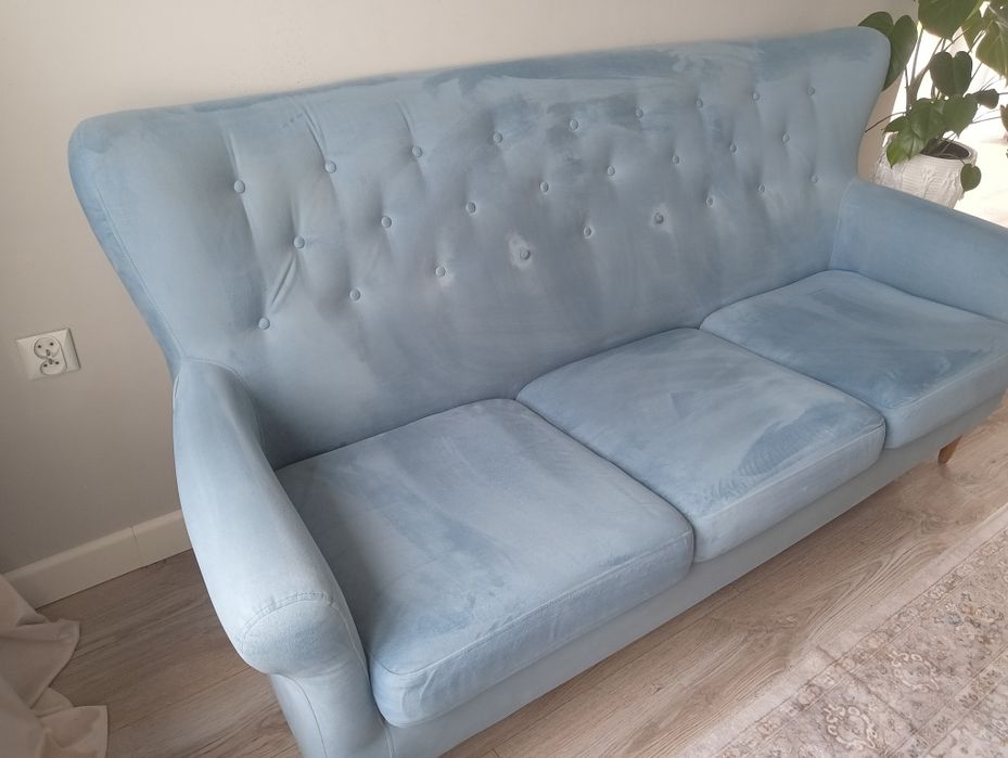 Sofa uszak niebieska 3-osobowa
