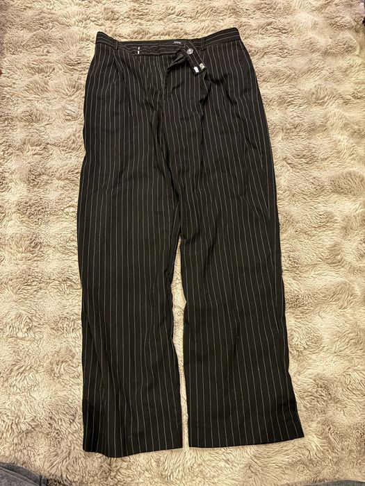 Spodnie Antioch pinstripe czarne eleganckie streetwear M