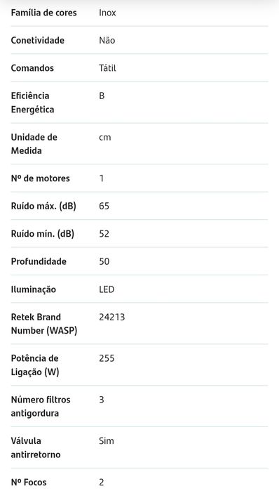 Exaustor campanola Samsung
