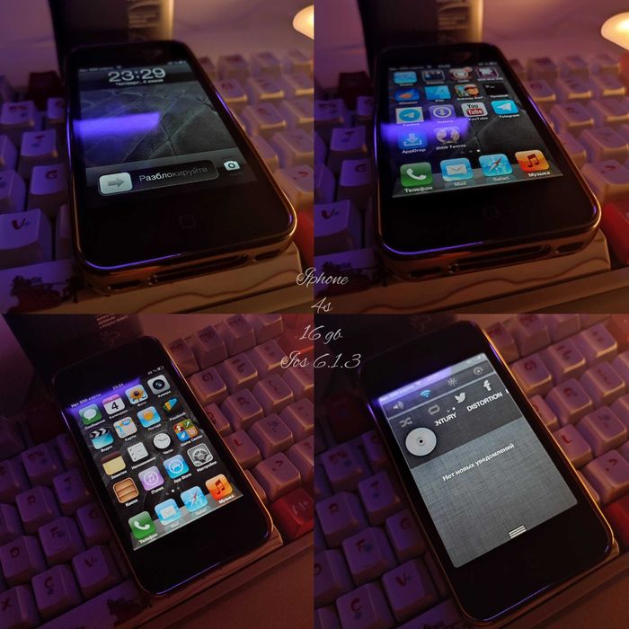 Iphone 4s black & white 16 gb ios 6.1.3