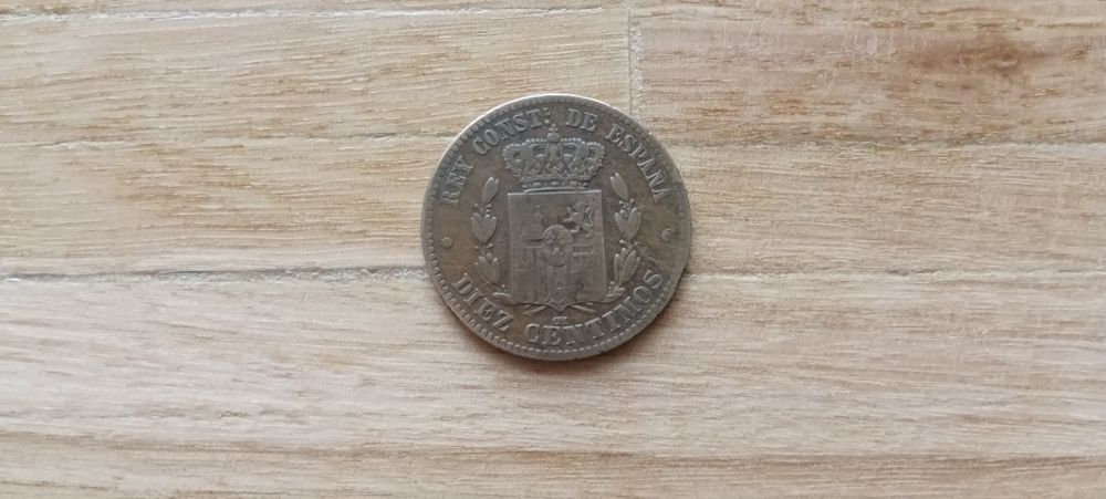Moeda Diez Cêntimos Alfonso XII 1879
