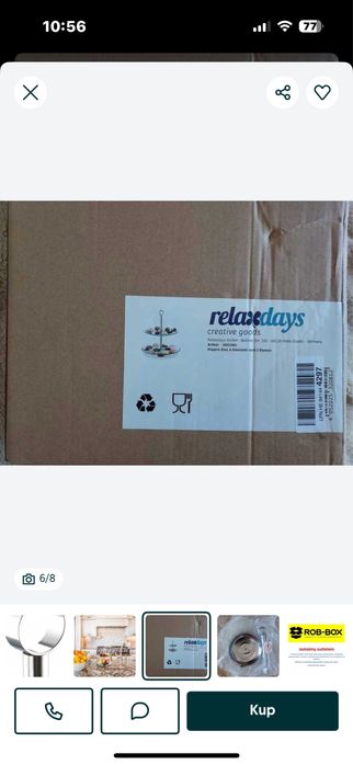 2 piętrowa patera okrągła szkło stal nierdzewna etażerka