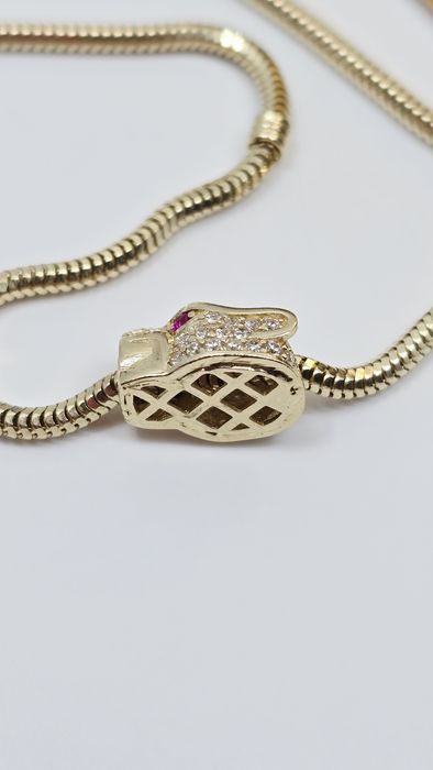 Złoty charms głowa pantery próba 585 14k