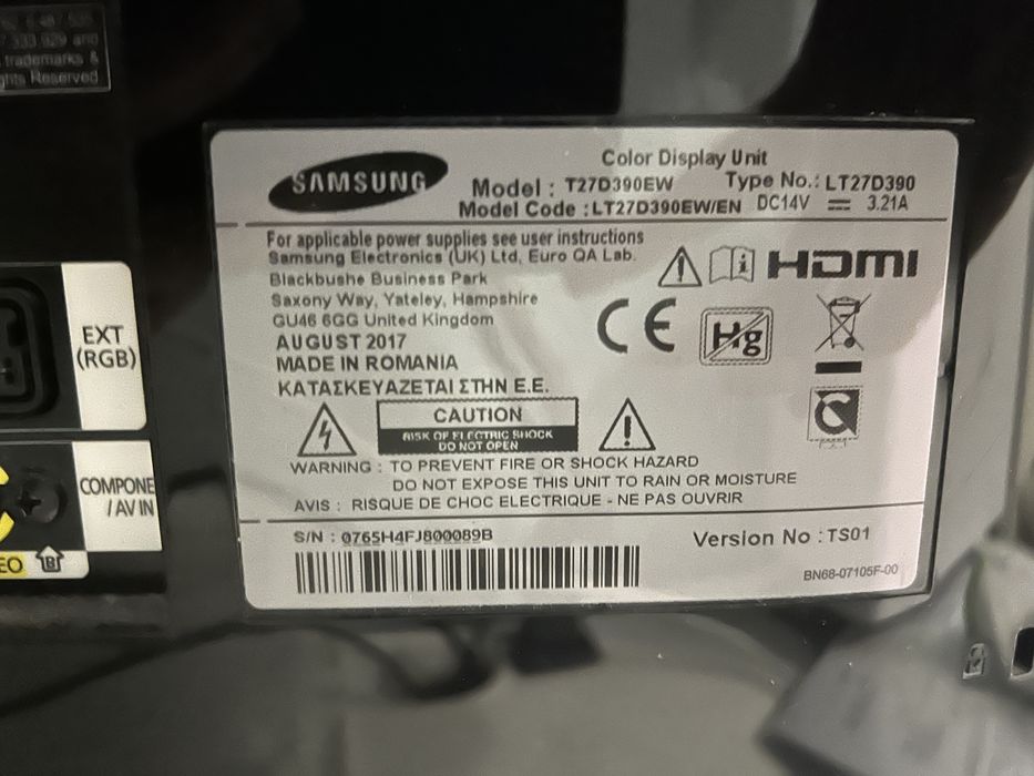 Samsung T27D390EW – monitor/telewizor 27" Full HD, HDMI, USB