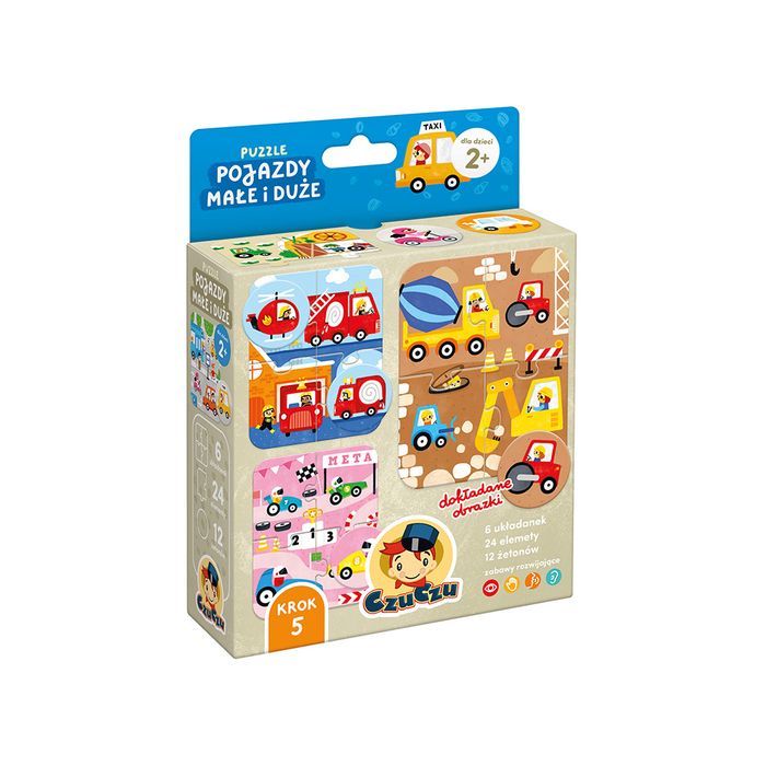 Puzzle Pojazdy Małe I Duże Czuczu Bright Junior Media Nowa Nieużywana