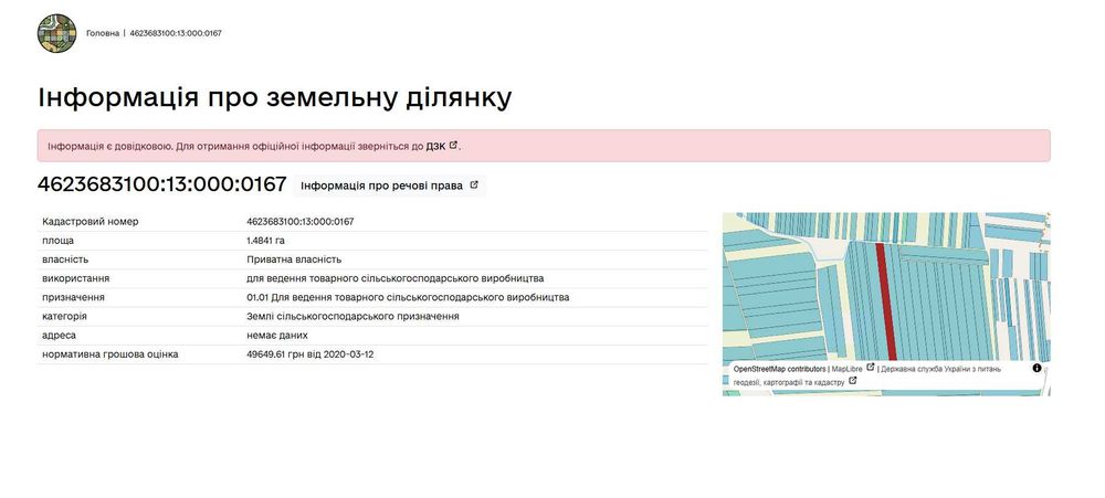 Продаж ділянки 148 сот. у селі Коцурів (без комісії для покупця).