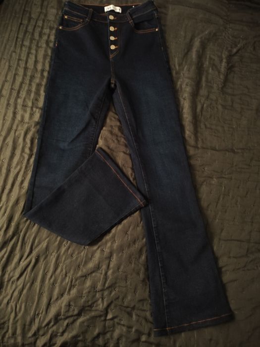 Zara 36 wysoki stan jeansy dzwony