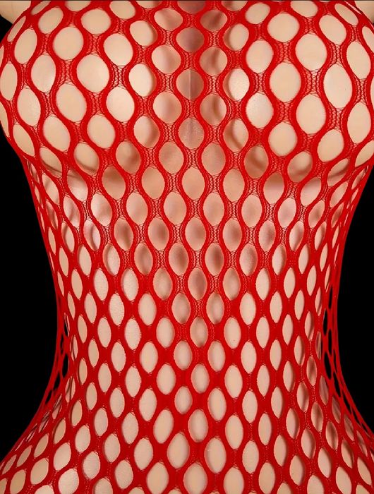 Natalie – zmysłowy, czerwony komplet z wycięciami | One size