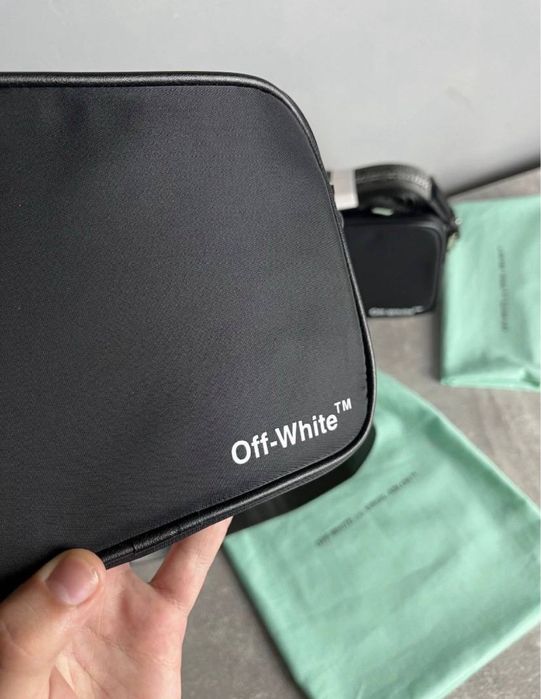 Off-White Camera сумка чорна нейлонова chrome palm heron чоловіча