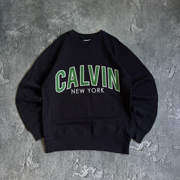 Світшот calvin klein BIG LOGO темно синій , кельвін кляін кофта з великим логотипом