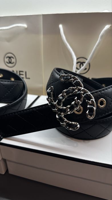Ремінь, пояс chanel шкіряний