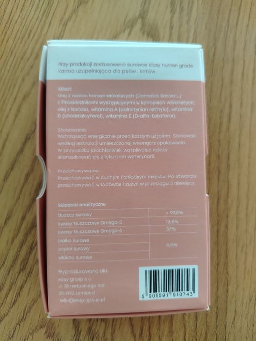 Easy Protect olej konopnny do psów i kotów