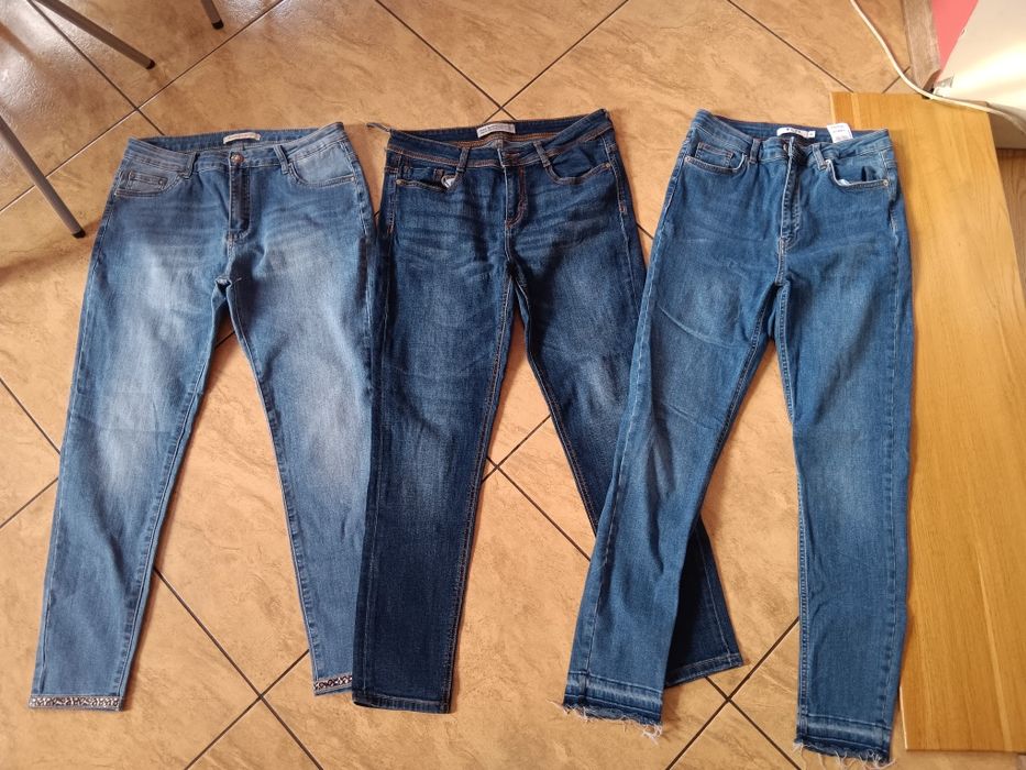Spodnie damskie jeansy zestaw 40