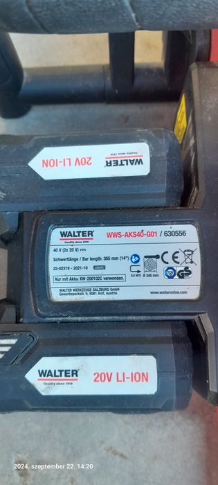 WALTER акумляторна пила 40 волт(2×20в)