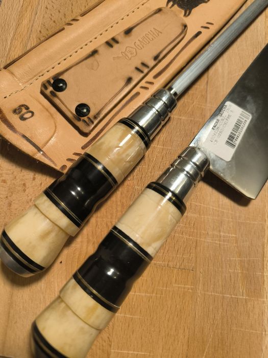 Kit churrasco faca e chaira artesanal