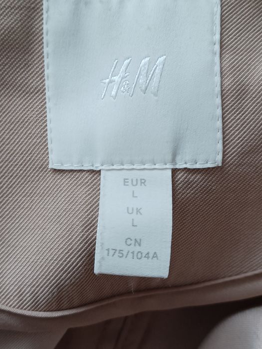 Stylowy długi trencz oversaiz casual L beżowy H&M