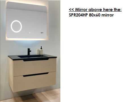 Móveis de casa de banho Savinidue COMFORT INTONACO, lavatório Amêndoa + Preto 80 cm