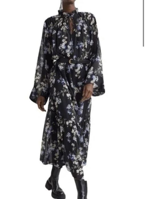 H&m  гарна шифонова сукня в квіти  плаття xl розмір