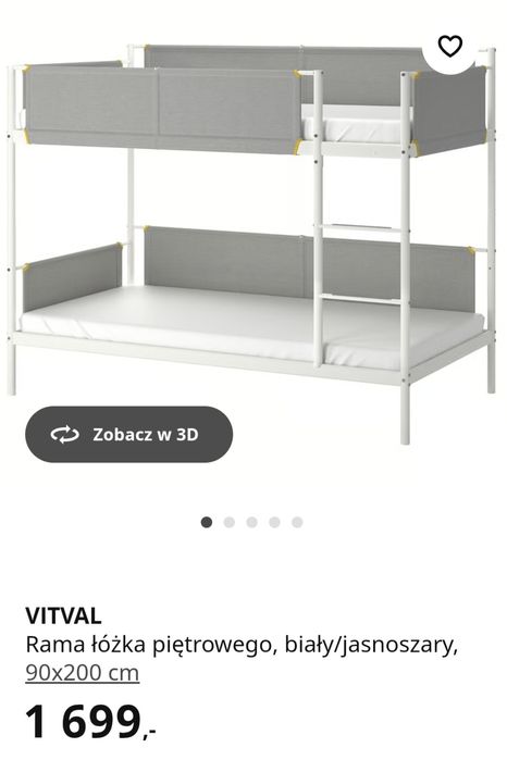 Pilne !!!Łóżko piętrowe Ikea Vitval