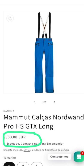 Calças Mammut Snow Sports em Gore Tex.