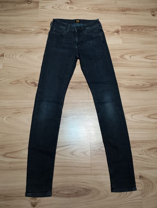 Czarne Spodnie Jeansowe Dżinsowe Lee Malone Skinny Fit