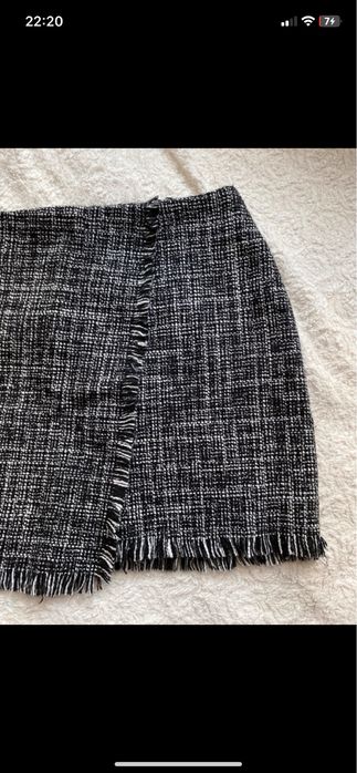 Elegancka spódnica zima wiosna kratka czarny biały S/M primark