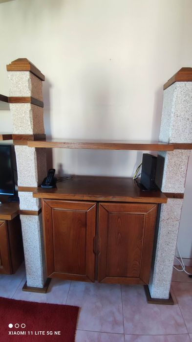 Móvel Modular em Castanho Maciço e Granito – 2,24 m – Várias Configurações