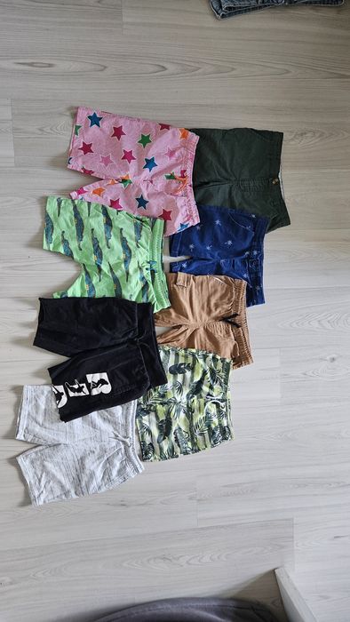 Szorty spodenki 122 cm primark zestaw 128 zielone spodnie