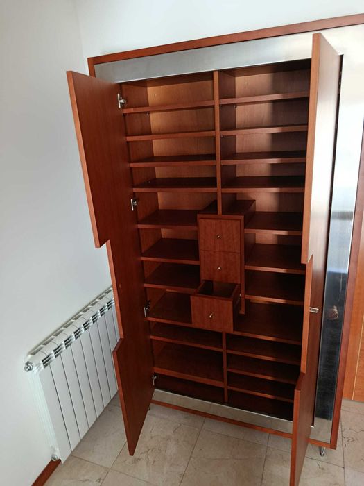 Movel Multifuncional Madeira e Inox Polido