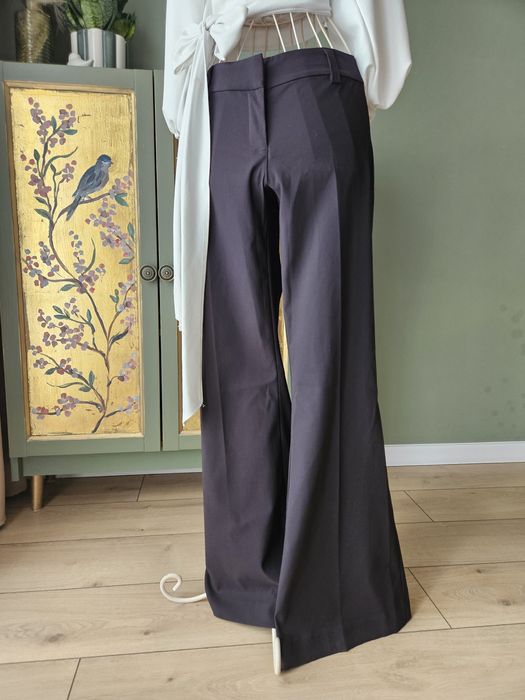 Eleganckie brązowe spodnie szerokie nogawki h&m 40  L