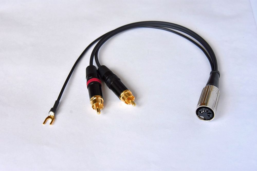Przejściówka adapter do gramofonu DIN 5 Mogami DIN5/180 2RCA kabel masowy przejściówka adapter