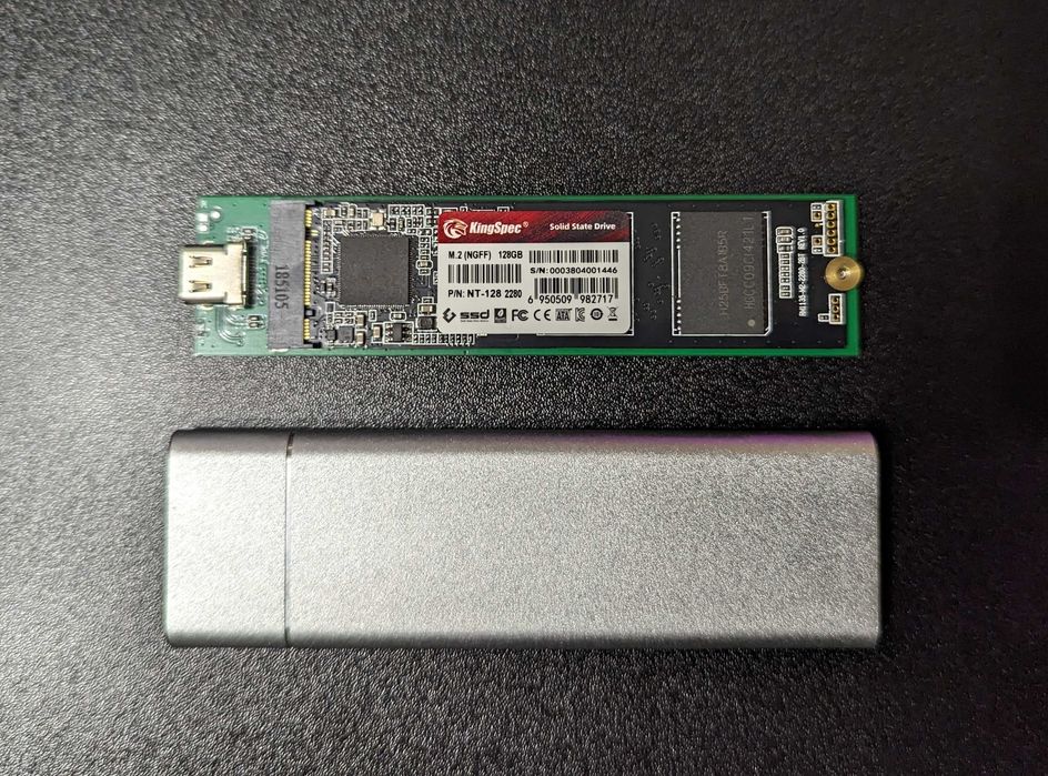Внешний накопитель, m.2 флешка KingSpec серия NT-128 Алюминий Type C