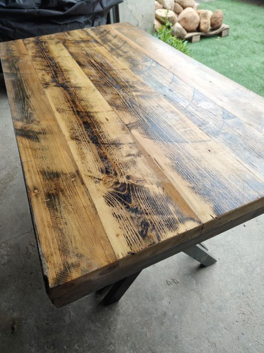Stół LOFT z belek drewno rustykalny solidny 3szt