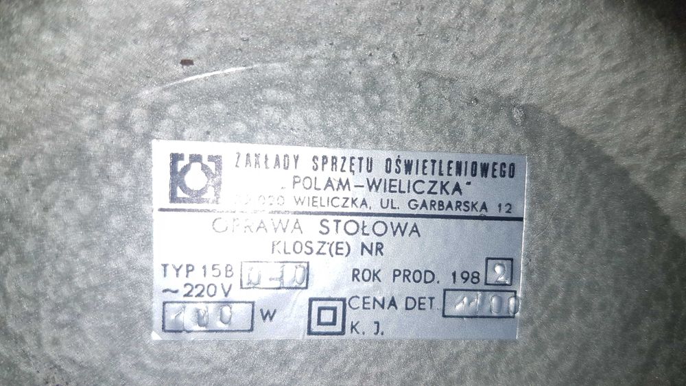 Stylowa lampa stołowa gabinetowa vintage, retro, PRL