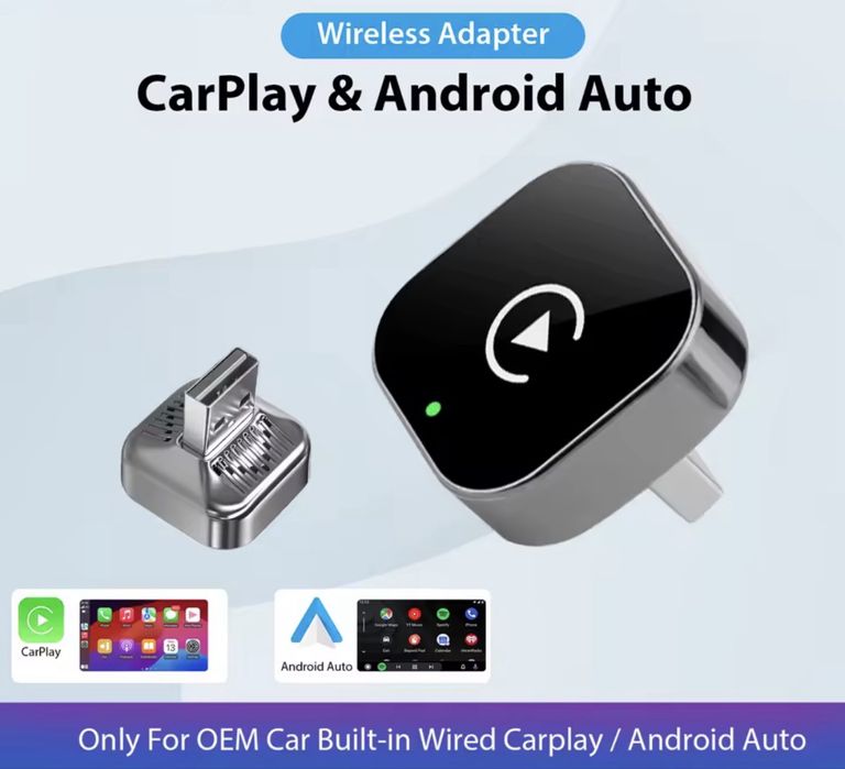 Adaptador sem fios Apple Carplay e Android Auto