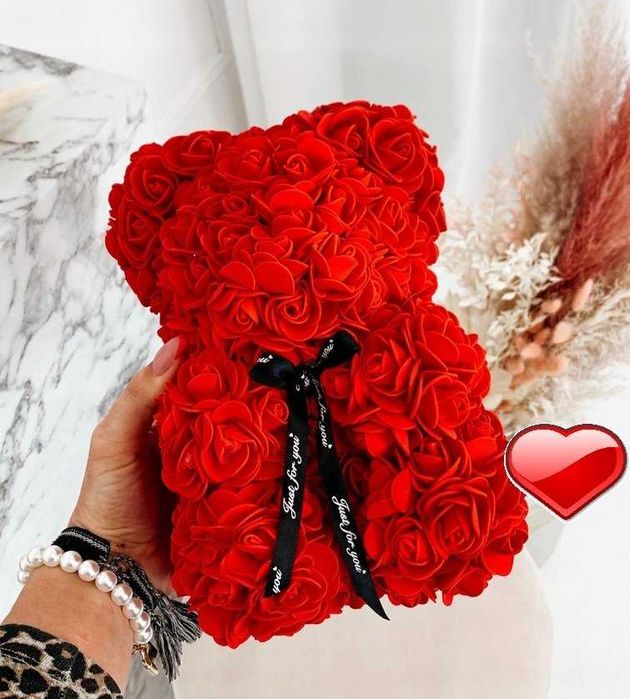 Miś z Róż Niesamowity Prezent , Walentynki, Rocznica i i Dzień Kobiet