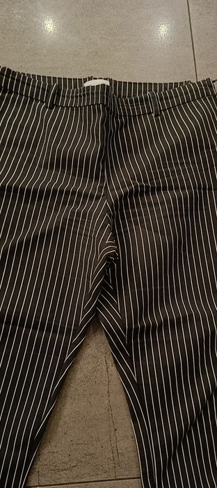 Spodnie 7/8 w paski, H&M, rozmiar 42