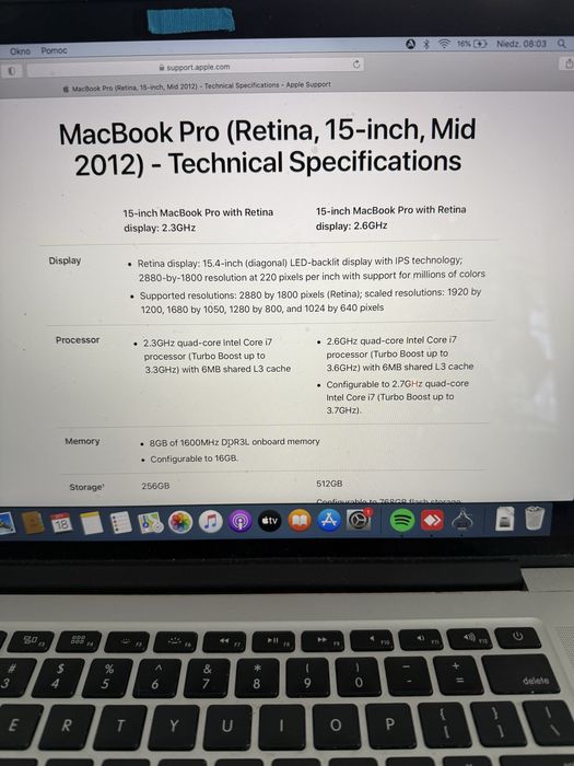 MacBook Pro  A1398 15,4”