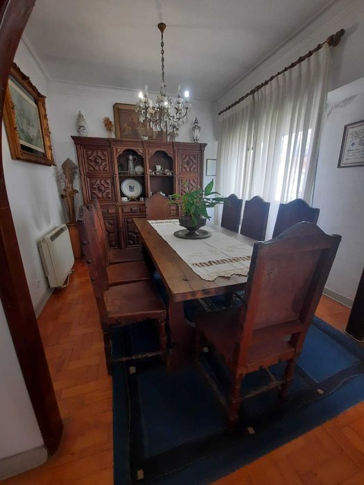 Conjunto Sala de Jantar Madeira de castanho Maciço!