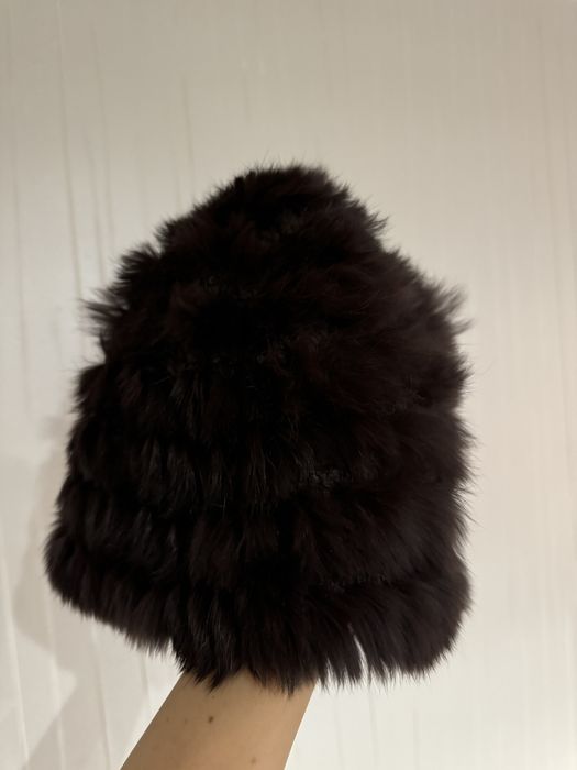 Czapka z krolika futerko futro na zime premium luksusowa