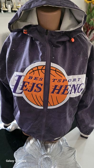 Kurtka Baseball Fioletowa Vintage NBA Style XL