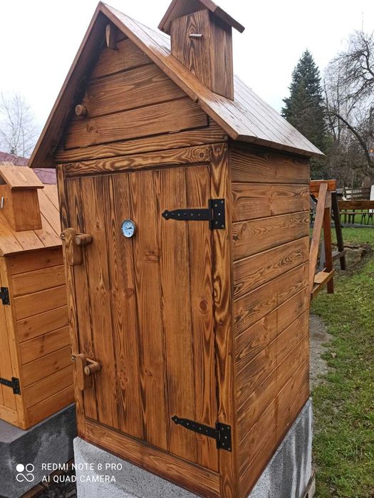 Wędzarnia Drewniana 60 x 60  - Piec ceramicznobetonowy
